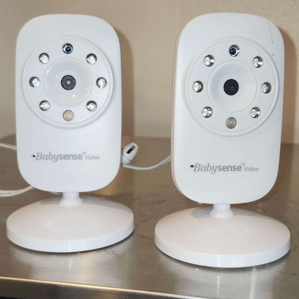 2X Lot Babysense Video Baby Monitor Camera Unit V24US White with Power Adapter
